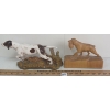 Image 4 : LOT OF 2 - ROYAL DOULTON & WOOD CARVED HUNTING DOG FIGURES