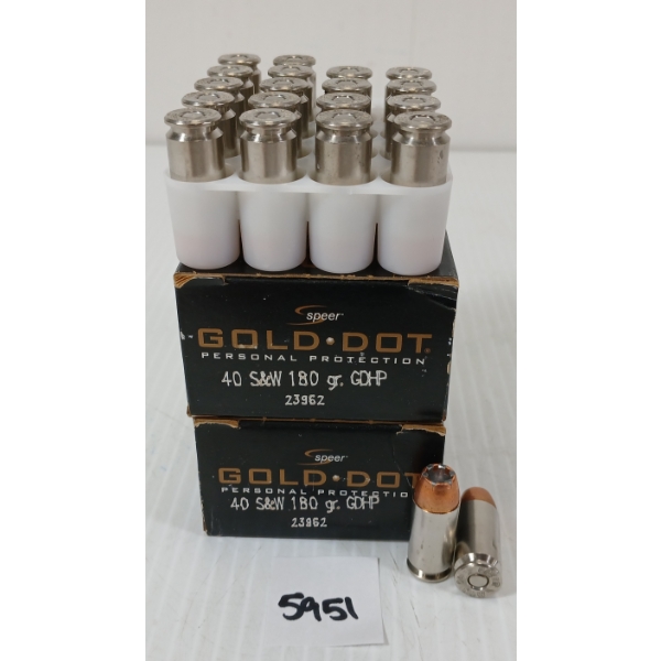 AMMO: 40X SPEER GOLD DOT .40 S&W - 180GR - GDHP