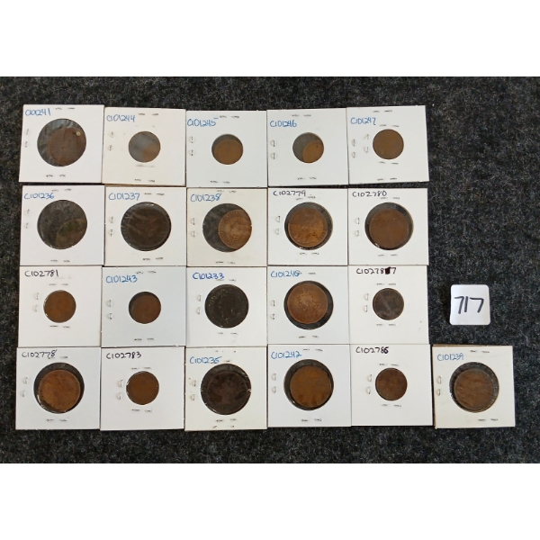 LOT OF 21 - 1876-1929 CDN PENNIES