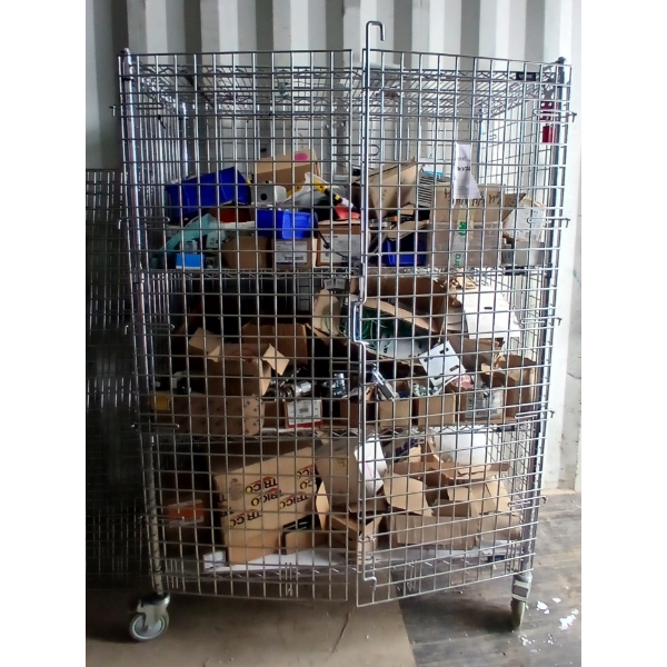 U-LINE WIRE SHELF W/ CASTORS & DOOR - INCL EXTRA PANELS - CONTENTS NOT INCLUDED