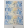 Image 2 : LOT OF 3 - 2002 CDN $5 BANKNOTES - SEQUENTIAL