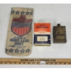 2122  LOT OF 3  TINS and HARD SHOT LEAD BAG  INCL DU PONT and PIGOU WILKS, ETC.