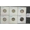 Image 2 : LOT OF 7 - 1913-1955 CDN 10 CENT COINS