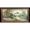 Image 1 : WINTER MOUNTAIN SCENE BY G. WHITMAN - FRAMED OIL ON CANVAS