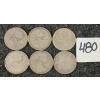 Image 1 : LOT OF 6 - 1951-1968 CDN 25 CENT COINS