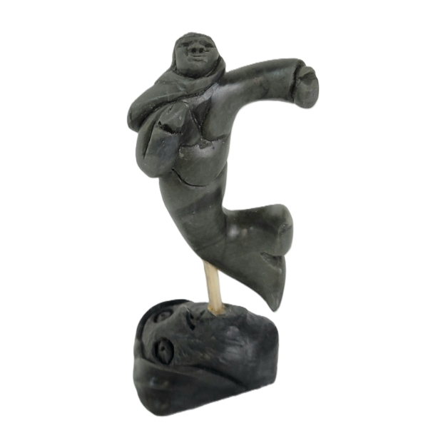 "SEDNA WARNS SHAMAN OF BAD STORM" BY SILAS KAYAKJUAK(1956 - 2024) - STONE & BONE