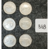 Image 1 : LOT OF 6 - 1967 CDN 25 CENT COINS 