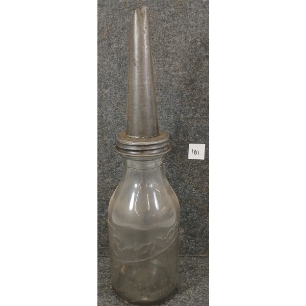 EN-AR-CO EMBOSSED QT OIL BOTTLE W/ SPOUT