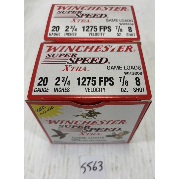 AMMO: 50 X WINCHESTER 20 GA 2 3/4 INCH NO 8