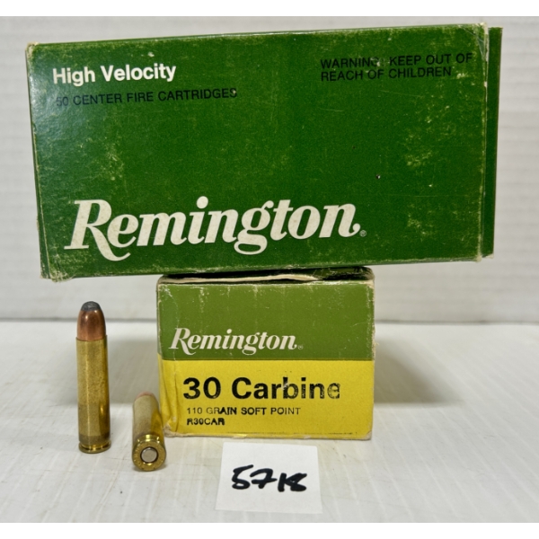 AMMO: 100X REMINGTON .30 CARBINE - 110 GR SP
