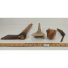 Image 3 : LOT OF 4 - PRIMITIVE TOOLS - INCL AXE, CANOE CUP, SAW & LADLE