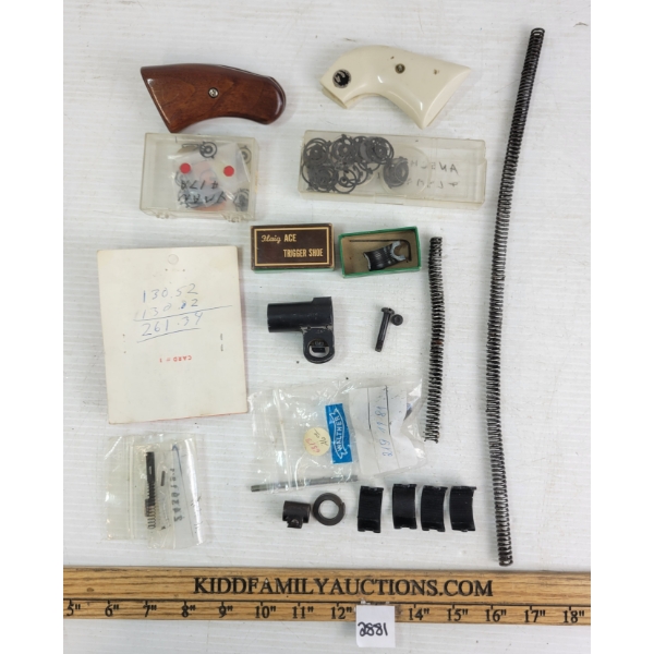 JOB LOT - MISC GUN PARTS - INCL SPRINGS, SIGHTS, GRIPS, ETC