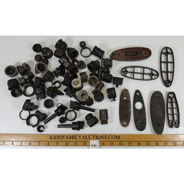 QTY OF MISC SHOTGUN PARTS - MAGAZINE CAPS, BUTT PLATES, ETC