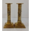 Image 1 : PAIR OF BRASS MILITARY CANDLESTICK HOLDERS