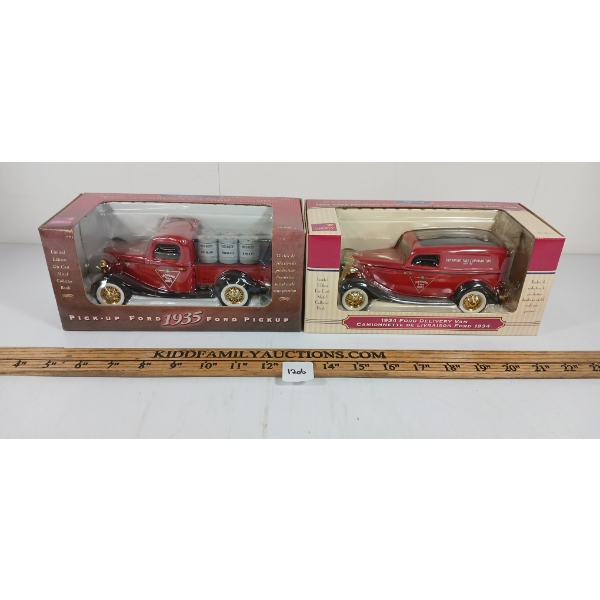 LOT OF 2 - LIBERTY CLASSICS DIECAST 1934 FORD DELIVERY VAN & 1935 FORD PICKUP MODELS - CANADIAN TIRE