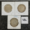 Image 2 : LOT OF 3 - 1943 & 1944 CDN 50 CENT SILVER COINS