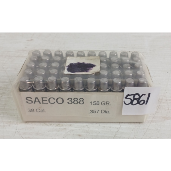 AMMO: 50X SAECO 388 .38CAL -158GR - SEALED