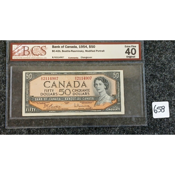 1954 CDN $50 BANKNOTE - BCS GRADED