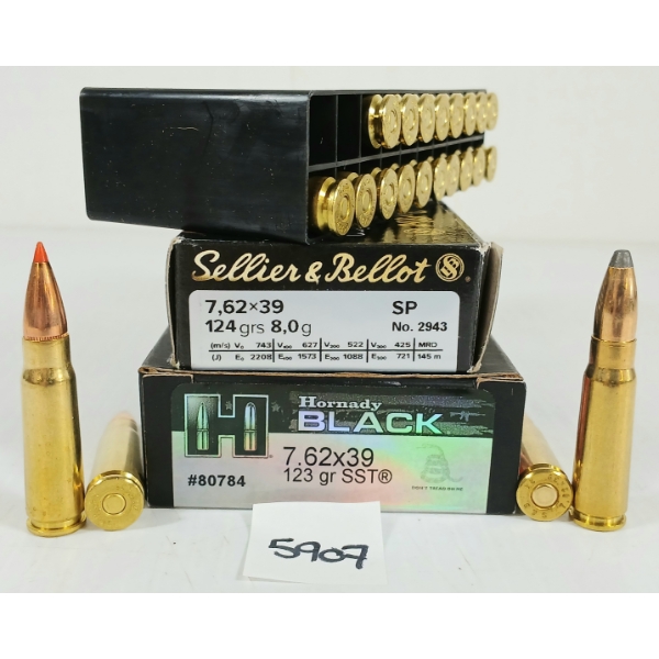 AMMO: 40X HORNADY 7.62 X 39 - 123 & 124GR - SST