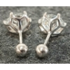 Image 2 : PAIR OF STERLING & MOISSANITE STUD EARRINGS - ROUND BRILLIANT CUT - W/ CERTIFICATE