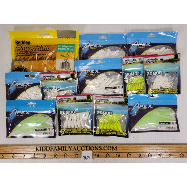 LOT OF 12 - FISHING BAIT - INCL BERKLEY