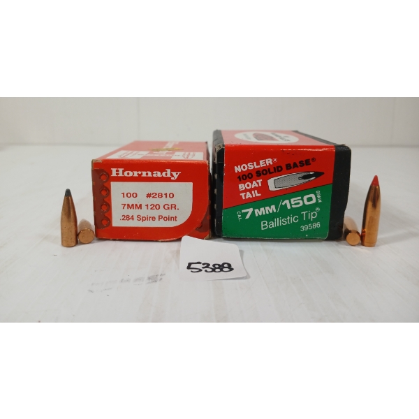 BULLETS: APPROX 200X HORNADY & NOSLER 7MM - 120 & 150GR - SP & BT 