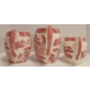 Image 5 : LOT OF 3 - JOHNSON BROS. WILLOW RED PINK CREAM PITCHERS