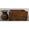 Image 2 : LOT OF 2 - BRASS "ALL FAMOUS HAVANA" 5 CENT CIGAR POT & COCA-COLA CRATE