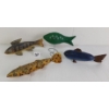 Image 1 : LOT OF 4 - FOLK ART FISH - WOOD CARVINGS