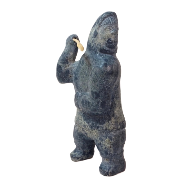 INJURED HUNTER W/ SPEAR BY UNKNOWN ARTIST - BONE & STONE