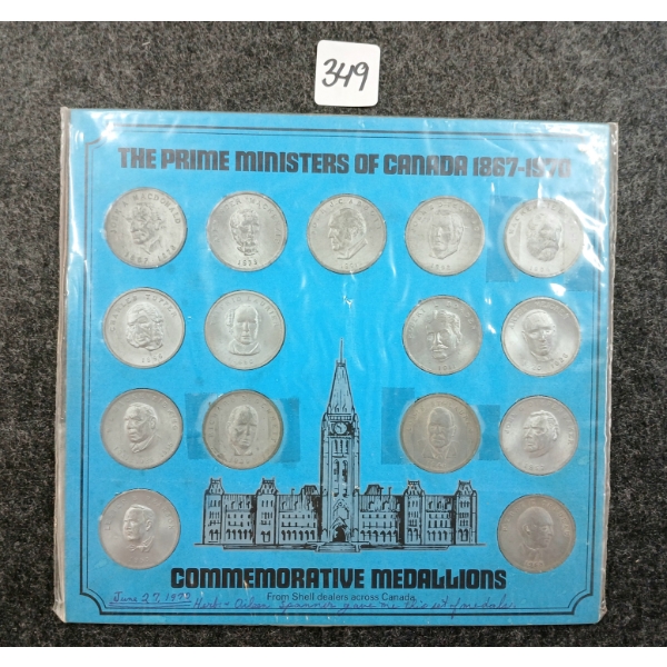 1867-1970 THE PRIME MINISTER OF CANADA COMMEMORATIVE MEDALLIONS