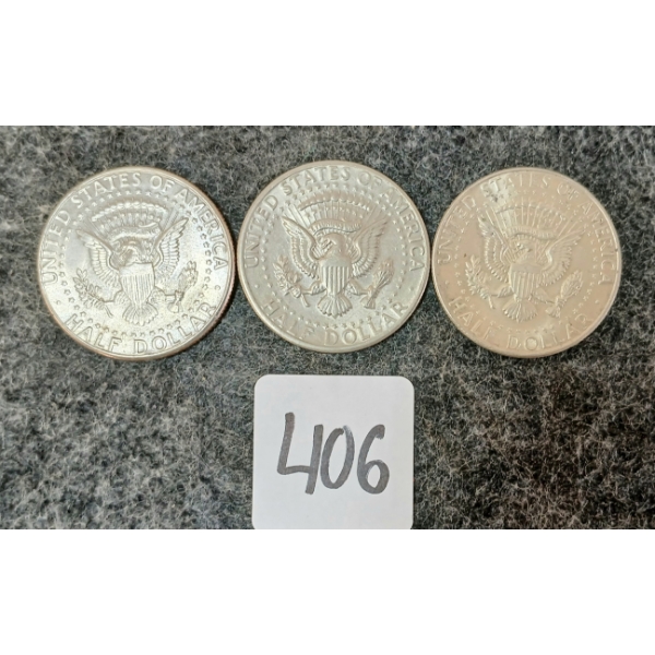 LOT OF 3 - 1964, 1971 & 1996 U.S. 50 CENT COINS