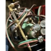 Image 2 : DUAL TORCH SET ON CART W/ HOSES / GAUGES / TIPS