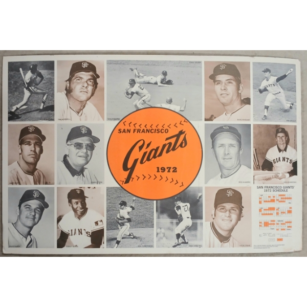 1972 SAN FRANCISCO GIANTS - FOAM CORE SIGN
