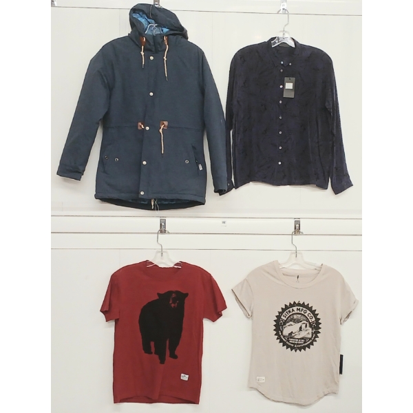 LOT OF 4 - WOMEN'S POLER JACKET, MINIMUM BLOUSE, PENFIELD & SITKA T-SHIRTS - FT BIG BEAR & MAGDALINA