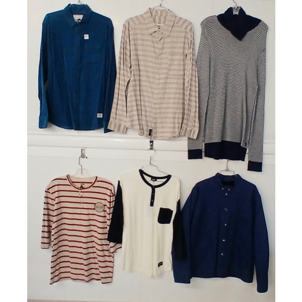 LOT OF 5 - MEN'S SHIRTS, KNIT SWEATER & JACKETS - MFG LIFETIME, POLER, INSIGHT, ETC