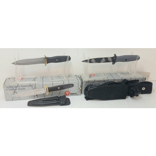 LOT OF 2 - BOKER APPLEGATE-FAIRBAIRN COMBAT KNIVES W/ SHEATHS