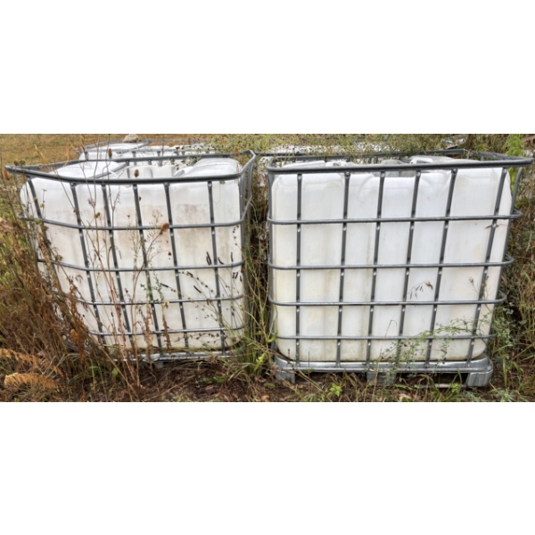 LOT OF 2 - CAGED WATER TANKS - 1000 L