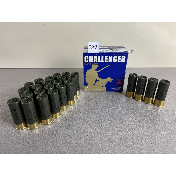 AMMO: 25X CHALLENGER 12 GA INCL 21X BUCKSHOT 4X BB 