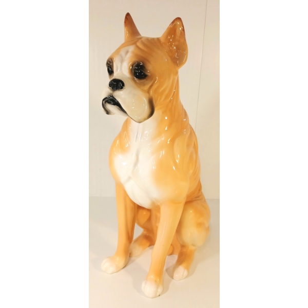 CERAMIC BOXER DOG STATUE