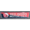 Image 1 : RED INDIAN MOTOR OILS SIGN - SST MOUNTED ON WOOD