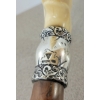 Image 5 : STERLING SILVER & HORN CARVED CANE 