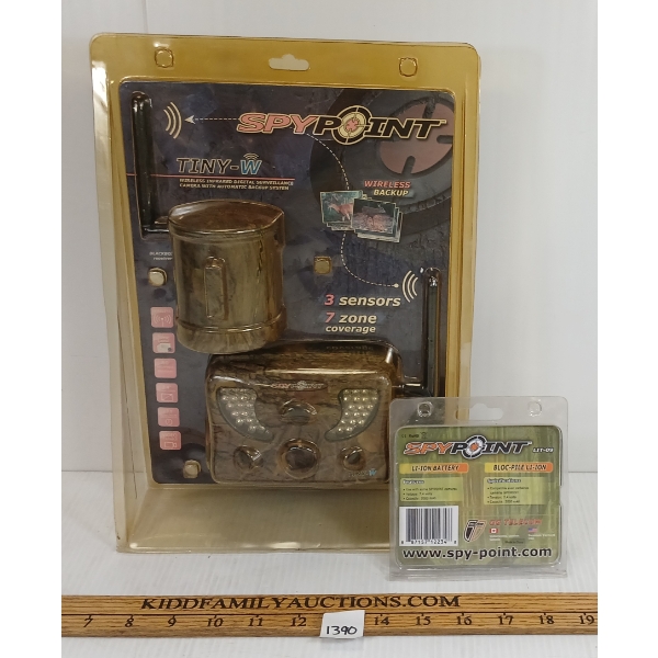 LOT OF 2 - SKY POINT TINY-W TRAIL CAMERA & LI-ION BATTERY