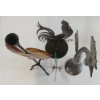 Image 9 : LOT OF 5 - METAL FOLK ART ROOSTERS