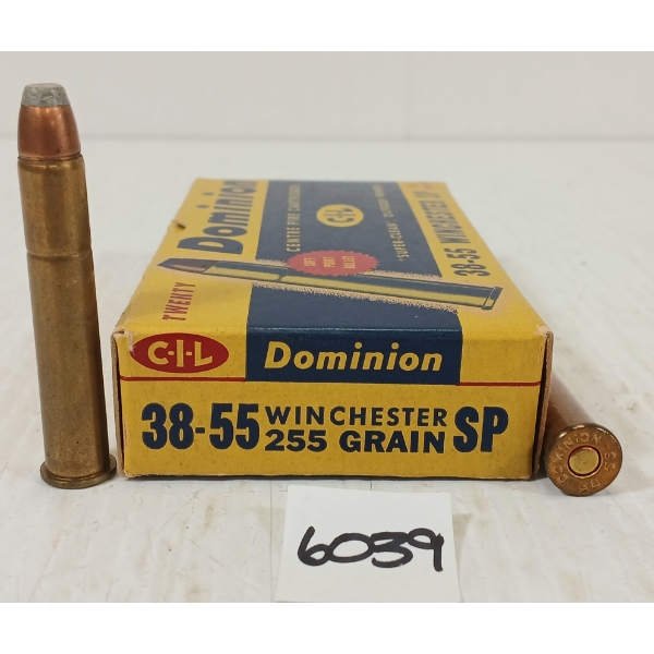 AMMO: 20X CIL DOMINION .38-55 WIN - 255GR - SP