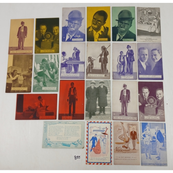 LOT OF 21 - AMOS & ANDY SCREEN CARDS & 1940'S POSTCARDS