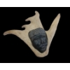 HUMAN FACE ON ANTLER FIGURE - UNKNOWN ARTIST - STONE & ANTLER