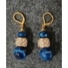 Image 3 : LOT OF 2 - RITA TESOLIN BLUE AGATE 108 BEAD MALA NECKLACE & DANGLE EARRINGS