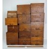 LOT OF 14 - TIN LINED HARDWARE STORAGE DRAWERS