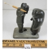 Image 3 : MAN W/ SPEAR THREATENING WOMAN & CHILD BY JOHNNY MEEKO SR. (PRS CDN ARTIST) - STONE 